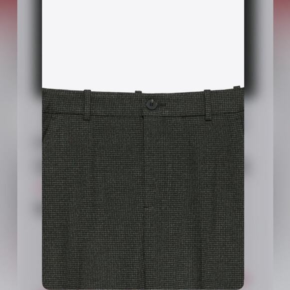Zara Gray and Black HIGH-RISE CHECK SCULPTING TROUSERS Size 12 US - Picture 4 of 11